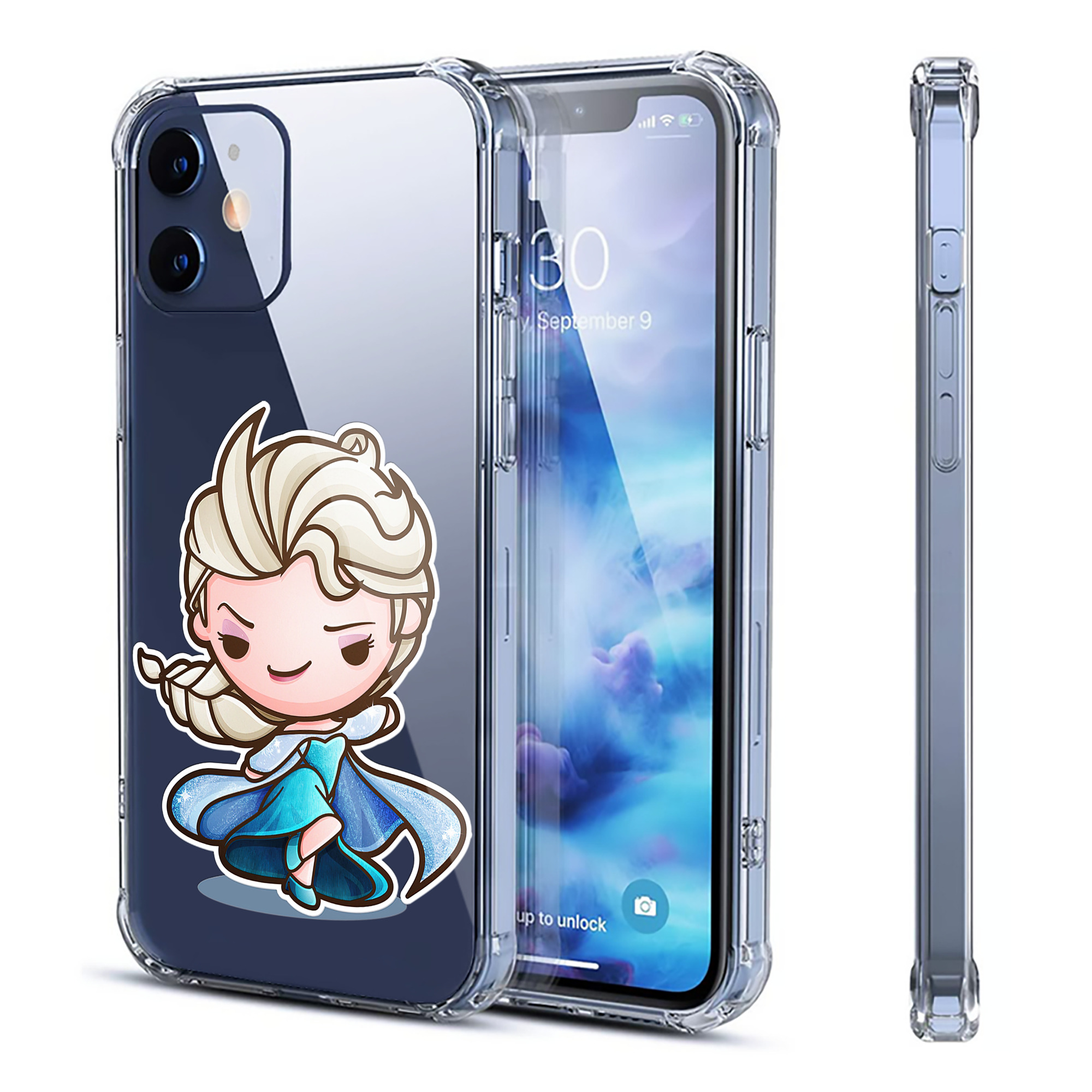 （画像用） アナと雪の女王 アンナ エルサ Frozen Anna Elsa 【iPhone 12シリーズ対応】透明スマホケース（クリアソフトケース）